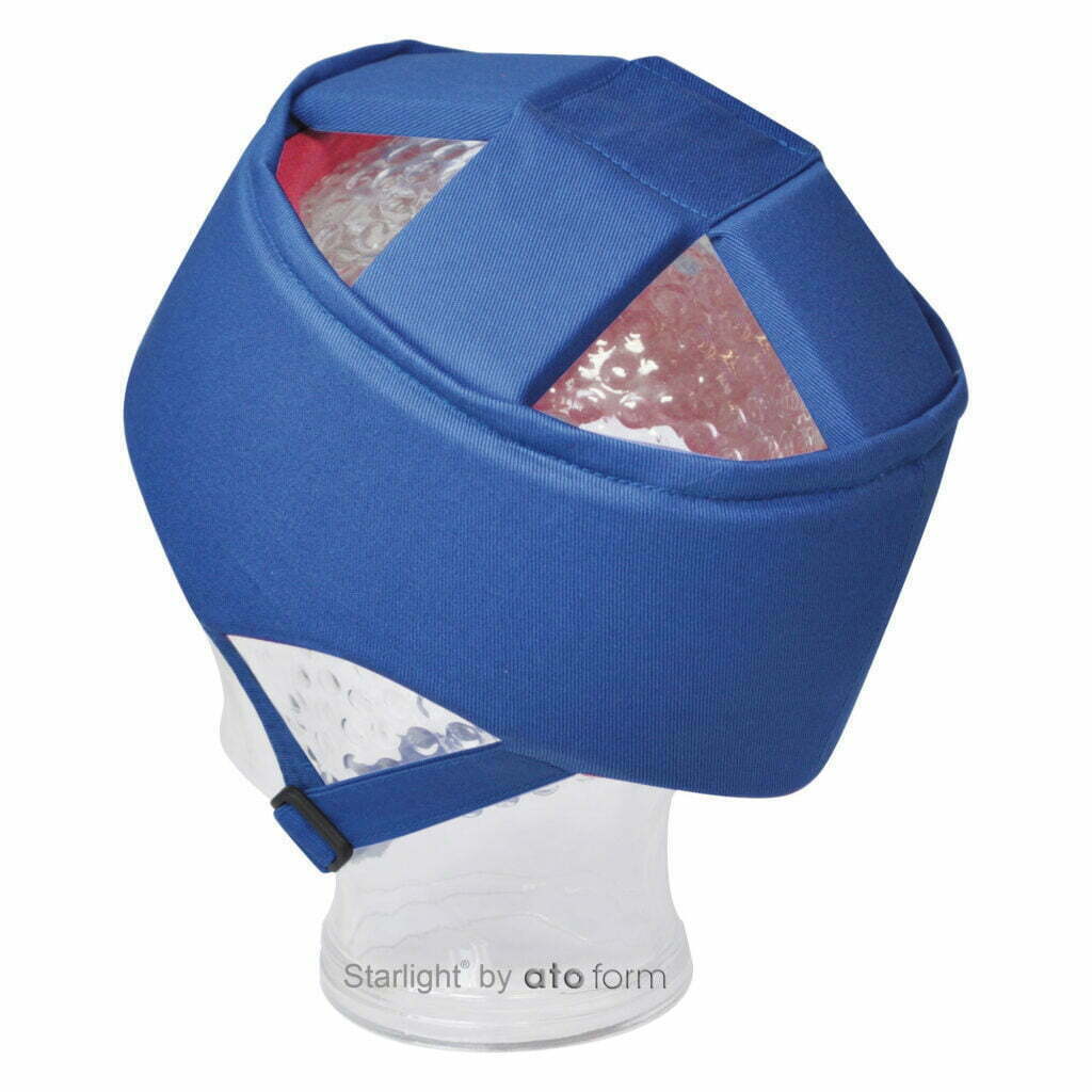 Enkel hjelm / hodebeskyttelse i bomull farge blå