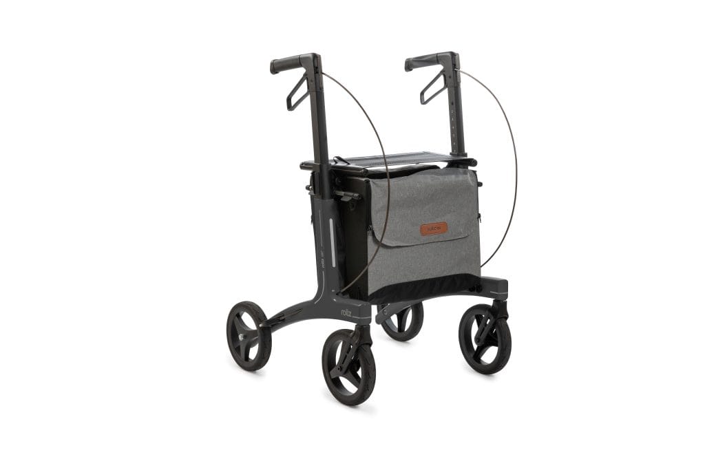 Rollz Air rullator i fargen grå, sett fra siden